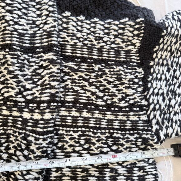 Lucky Brand Fair Isle Sweater Coat Shawl Collar Open Front Black Plus Size XXL - Picture 9 of 10